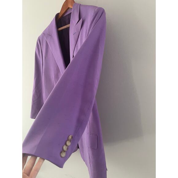 Vintage Ralph Lauren Purple Label Silk 2 Piece Suit Lavender Size 46 / 38 (EU) - Picture 4 of 13